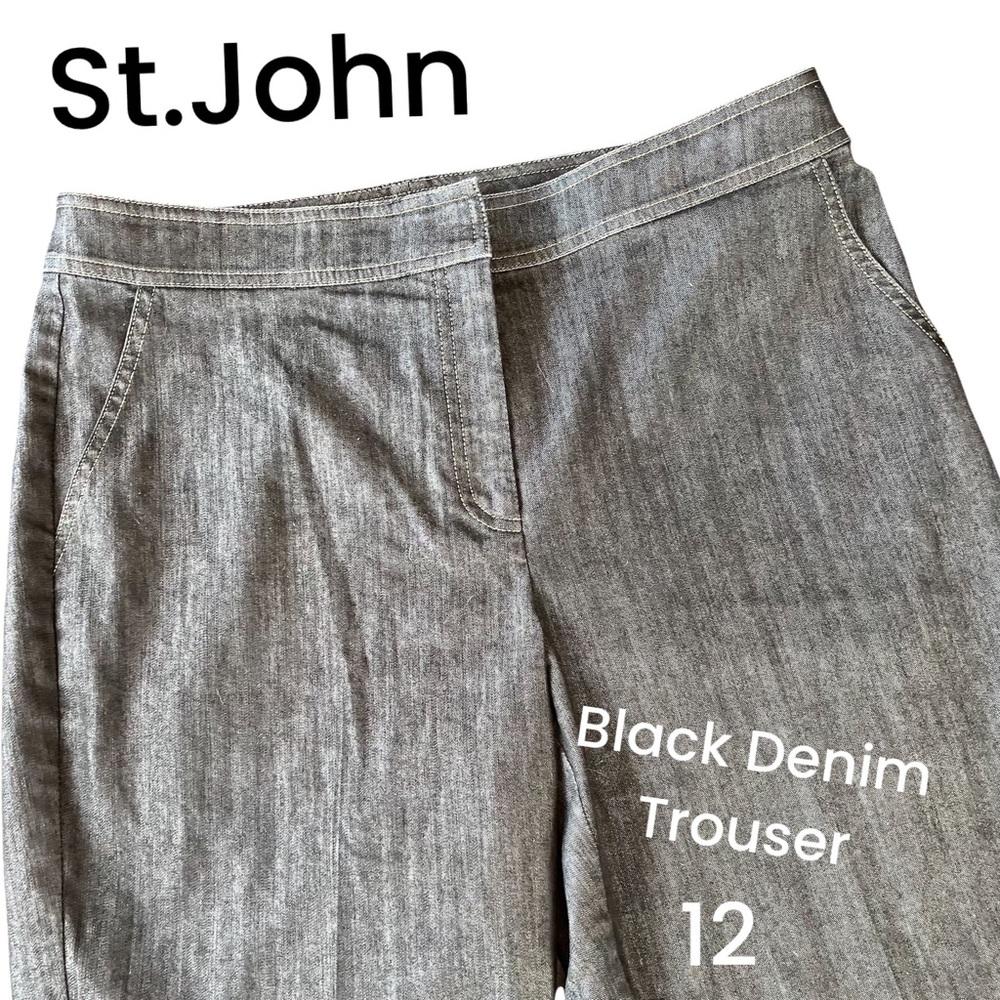 St. John Black Denim Trousers